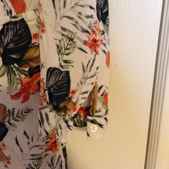 Hilary Radley Women's Floral Button Down Shirt 3/4 Sleeve Tunic Stretchy Size XL - Picture 3 of 9